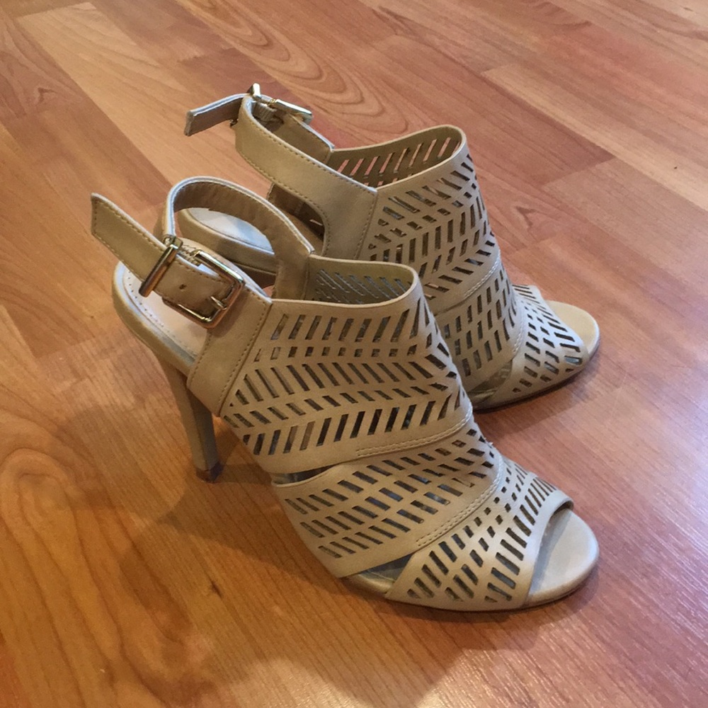 Taupe Laser Cut Heels